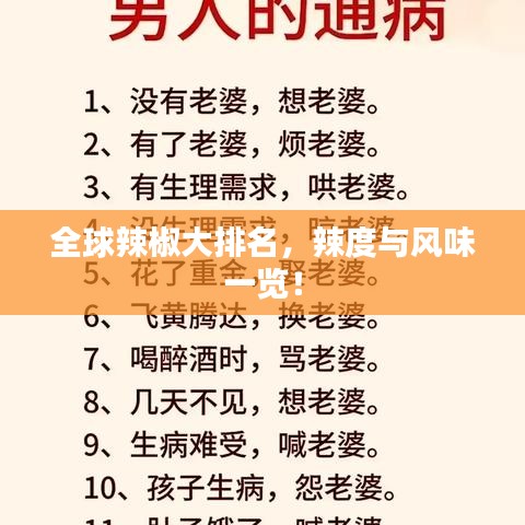 全球辣椒大排名，辣度與風(fēng)味一覽！