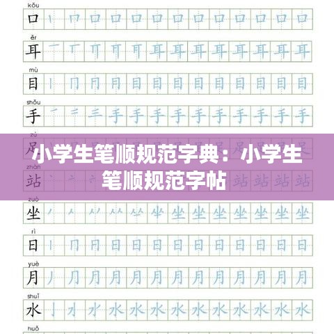 小學(xué)生筆順規(guī)范字典：小學(xué)生筆順規(guī)范字帖 