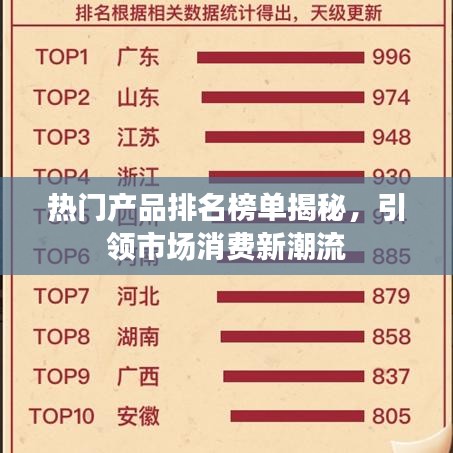 熱門產(chǎn)品排名榜單揭秘，引領(lǐng)市場消費新潮流