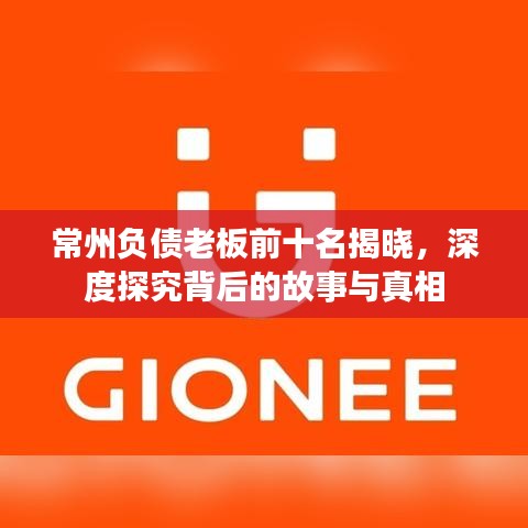 常州負(fù)債老板前十名揭曉，深度探究背后的故事與真相