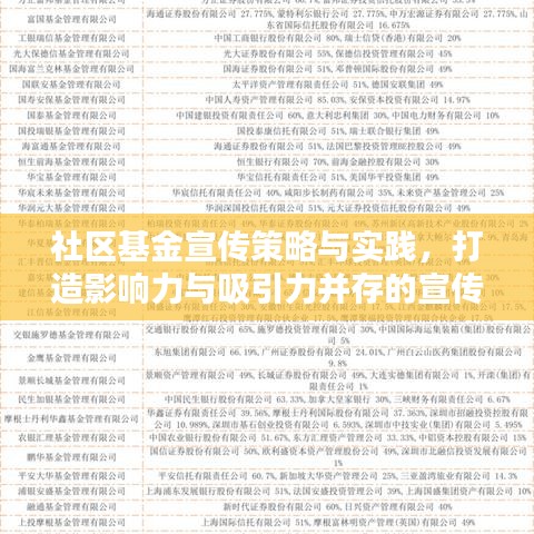社區(qū)基金宣傳策略與實踐，打造影響力與吸引力并存的宣傳標(biāo)題
