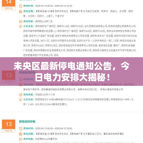 未央區最新停電通知公告,今日電力安排大揭秘!