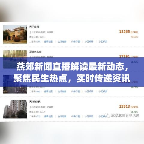 燕郊新聞直播解讀最新動態(tài)，聚焦民生熱點，實時傳遞資訊情報